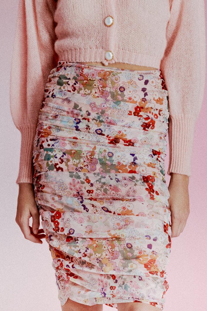 Greta Boldini MAGIA FLORAL PRINTED MIDI SKIRT