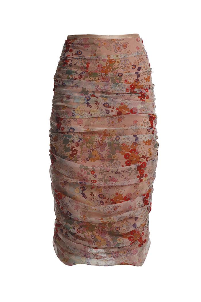 greta boldini MAGIA FLORAL PRINTED MIDI SKIRT