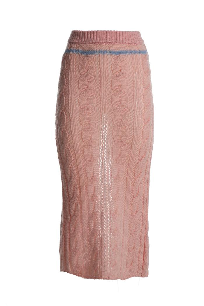 greta boldini PASTICCINO PINK WOOL MIDI SKIRT