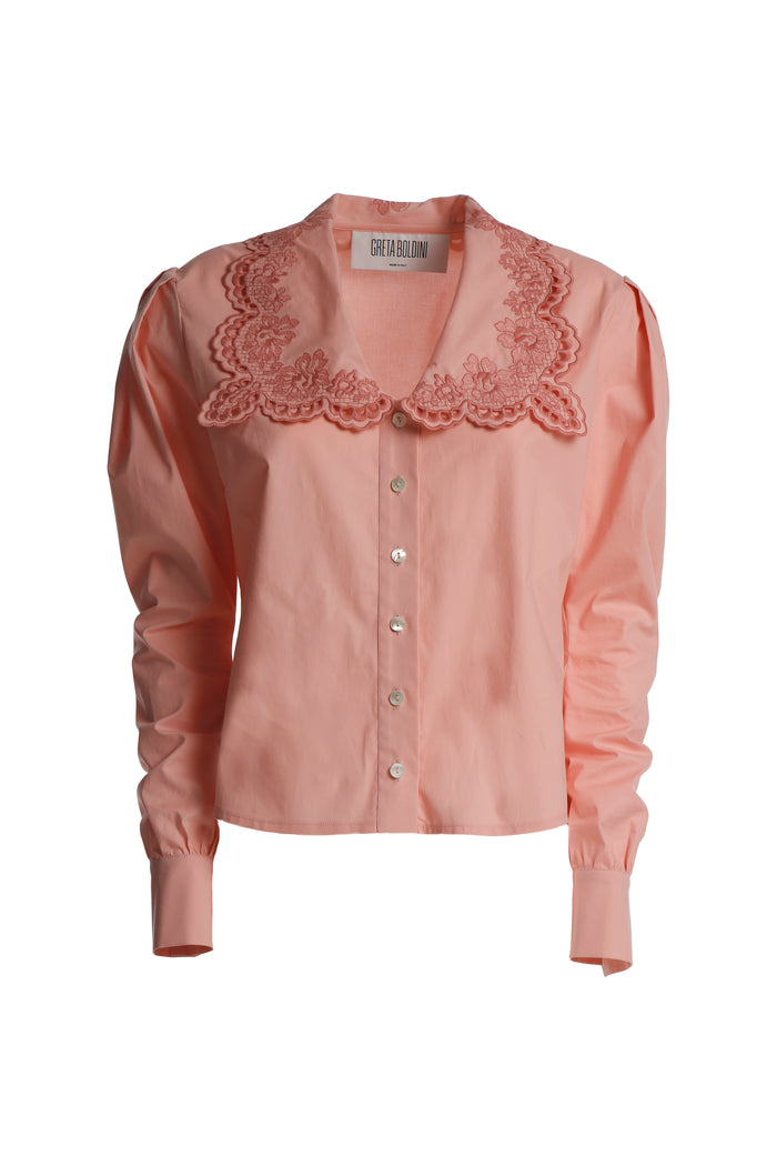 greta boldini PASTIERA PINK COTTON SHIRT