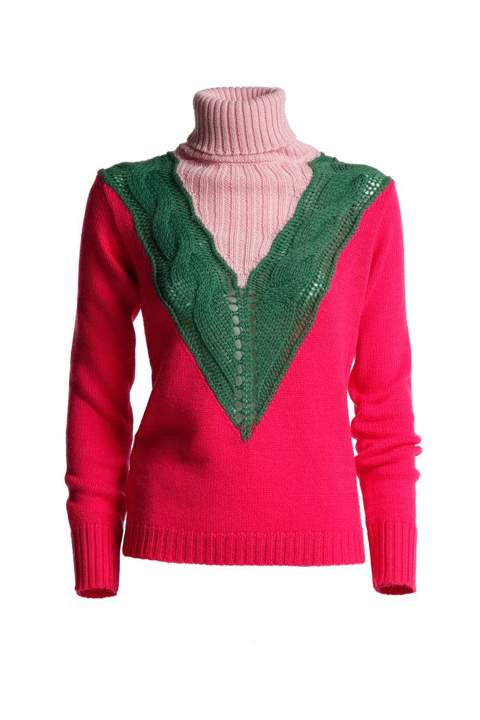 greta boldini SAINT MORITZ PINK WOOL SWEATER