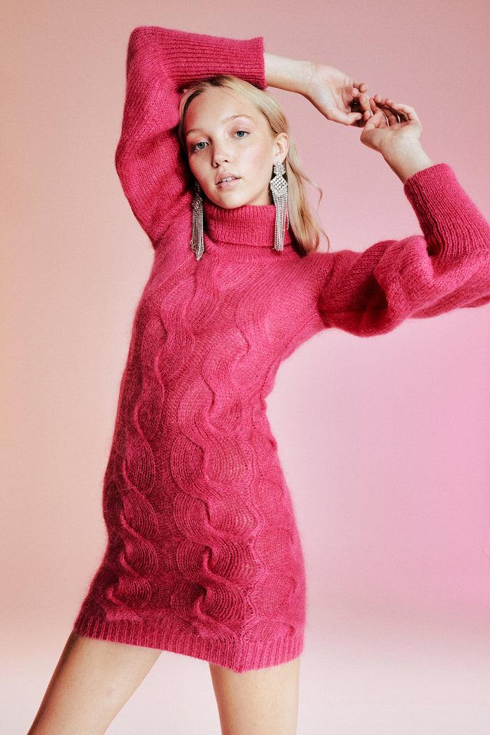 Greta Boldini STELLA FUCSIA MOHAIR MINI DRESS