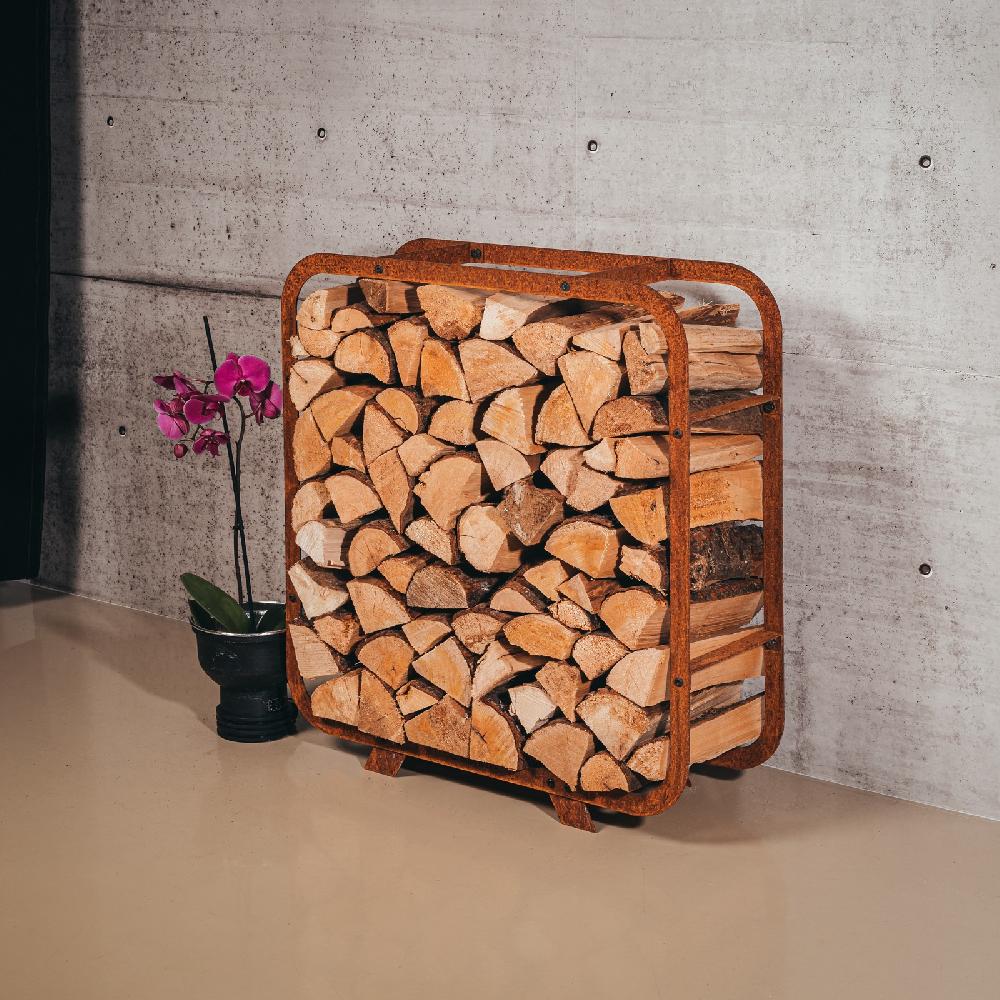 Grillsymbol GrillSymbol Corten Steel Firewood Rack Ake 72*72 Cm