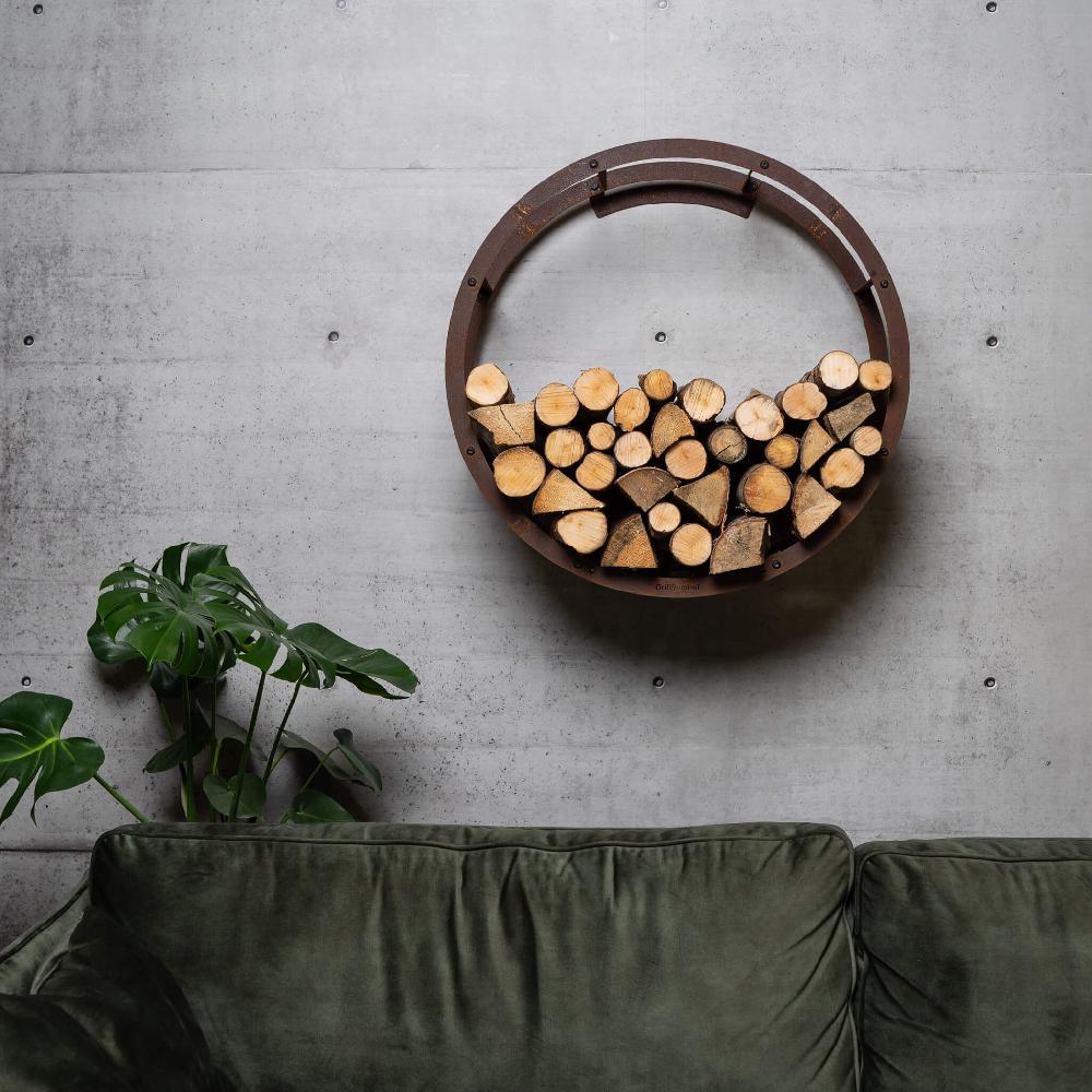 Grillsymbol GrillSymbol Corten Steel Firewood Rack Bern ø 72 Cm