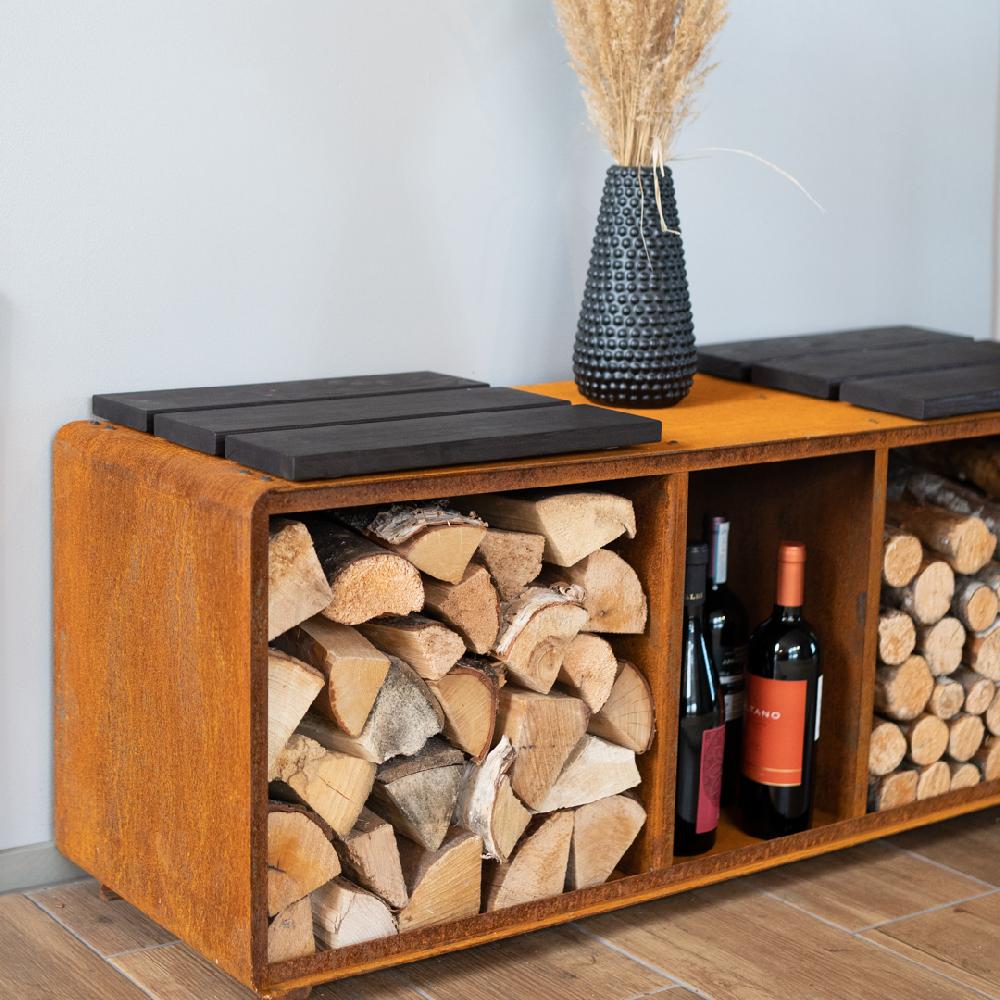 Grillsymbol GrillSymbol Corten Steel Firewood Rack Enzo Rack-L