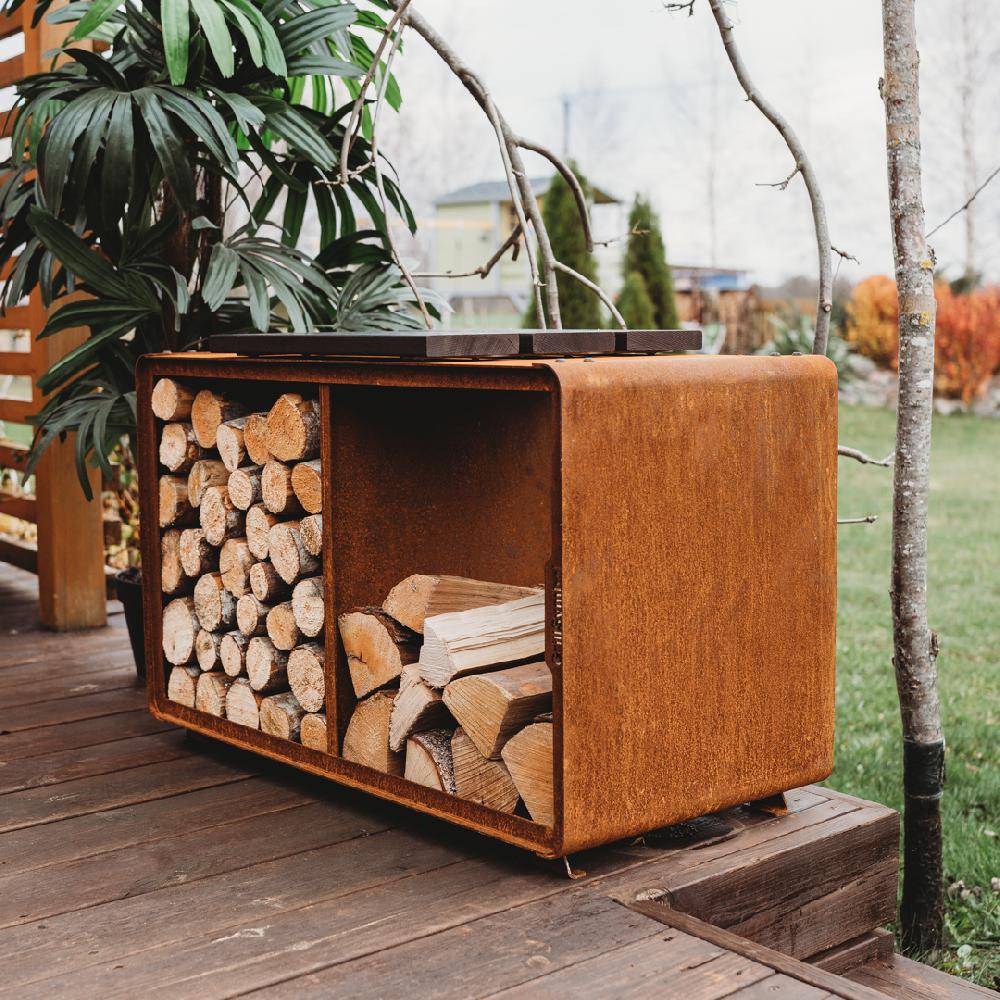 Grillsymbol GrillSymbol Corten Steel Firewood Rack Enzo Rack-M