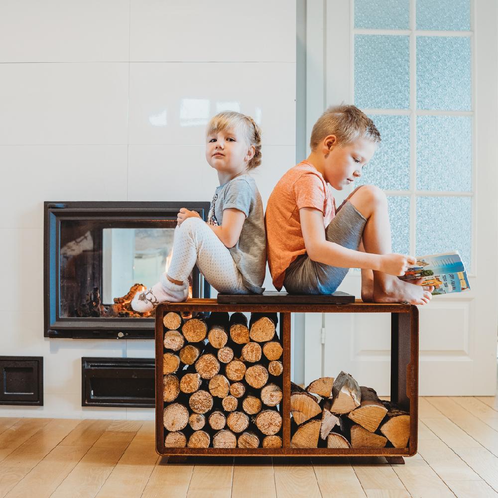 Grillsymbol GrillSymbol Corten Steel Firewood Rack Enzo Rack-M