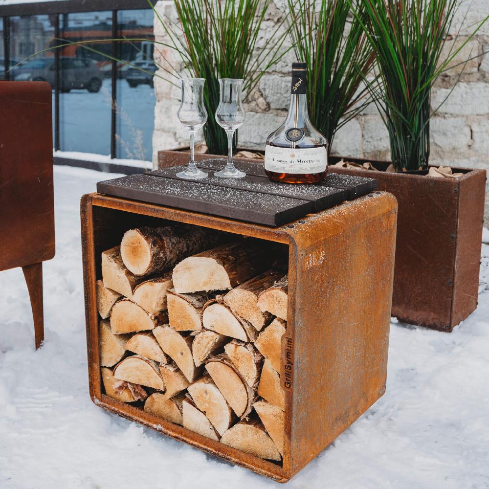 Grillsymbol GrillSymbol Corten Steel Firewood Rack Enzo Rack-S