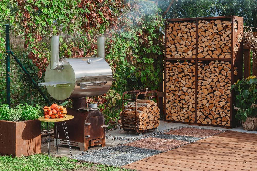 Grillsymbol GrillSymbol Corten Steel Firewood Rack WALL 119*37*170 Cm