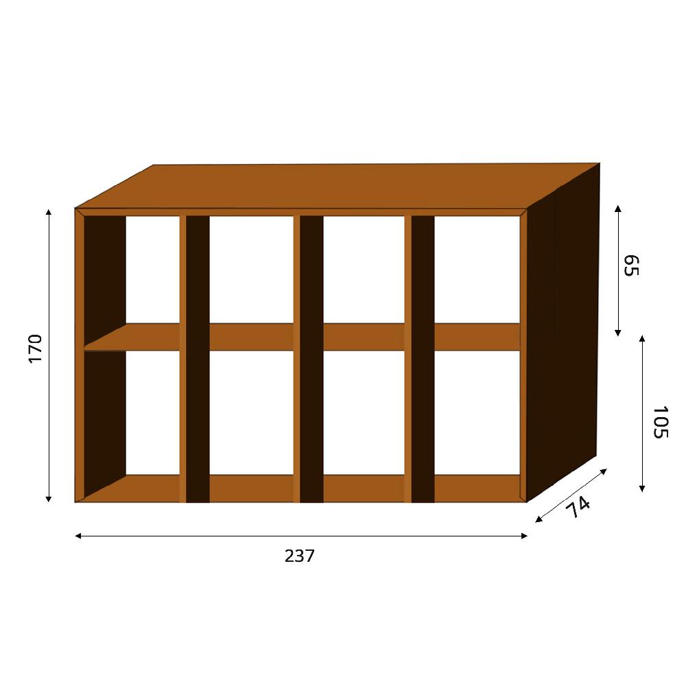 Grillsymbol GrillSymbol Corten Steel Firewood Rack WALL-XL 237*74*170 Cm
