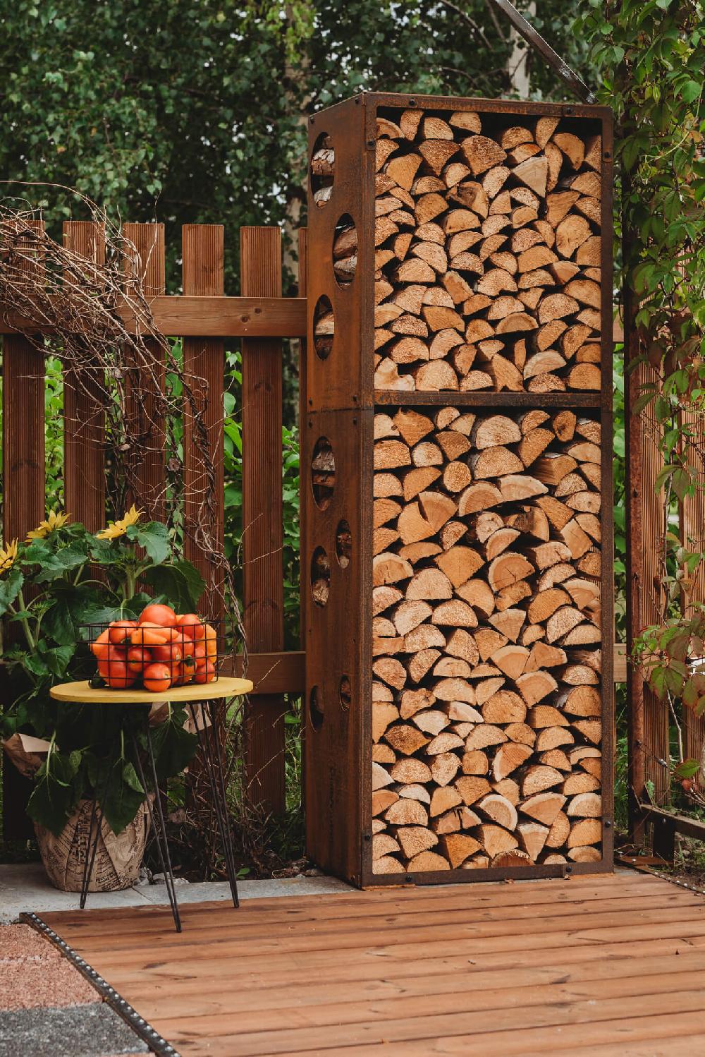 grillsymbol GrillSymbol Corten Steel Firewood Rack WoodStock-L 60*37*170 cm