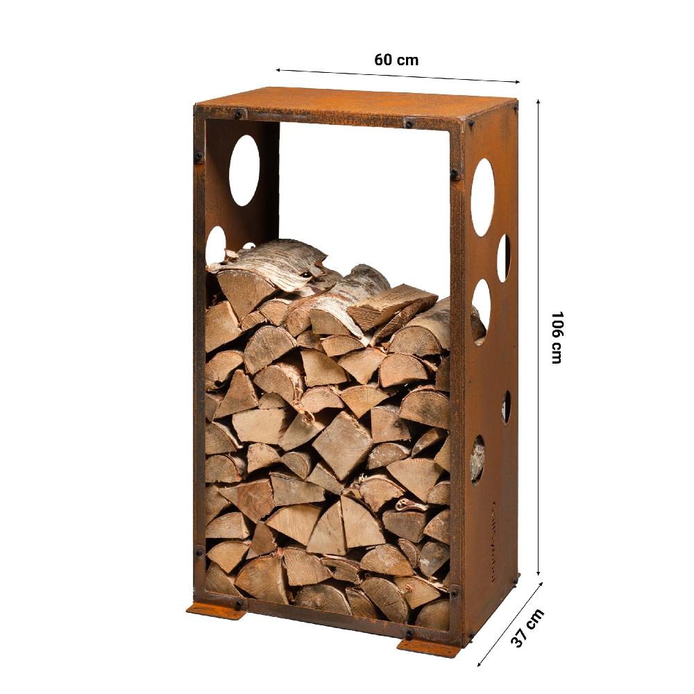 grillsymbol GrillSymbol Corten Steel Firewood Rack WoodStock-M 60*37*106 cm