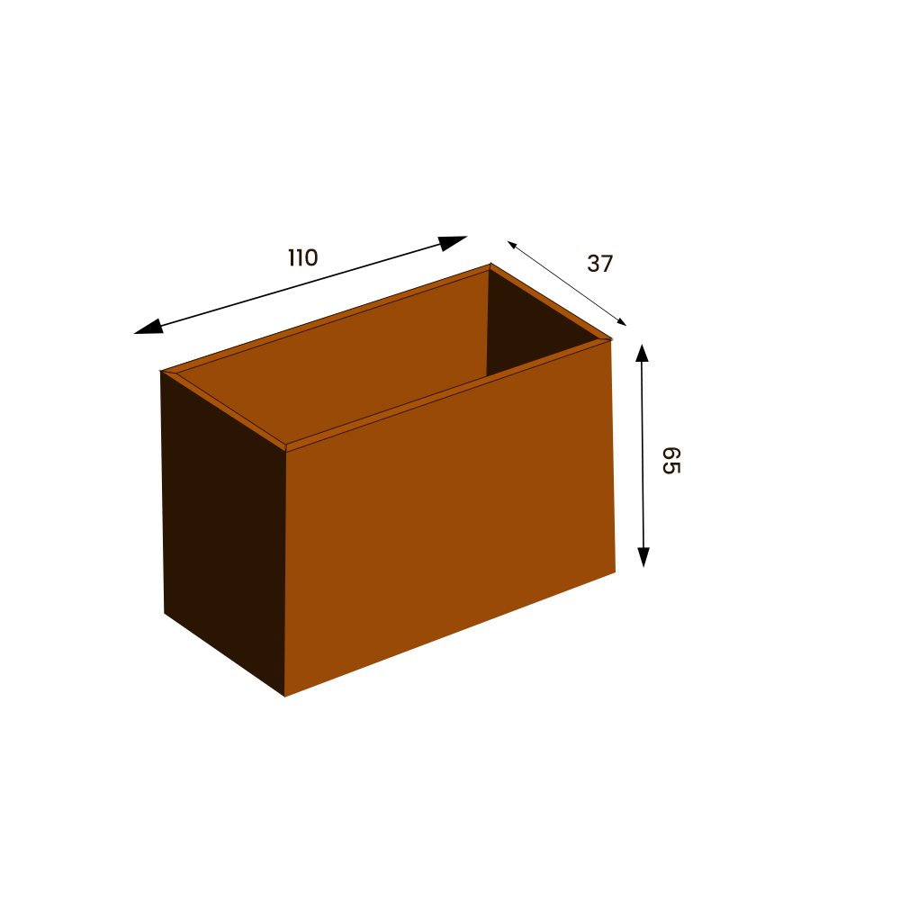 Grillsymbol GrillSymbol Corten Steel Planter Lilly 110x37x65 Cm