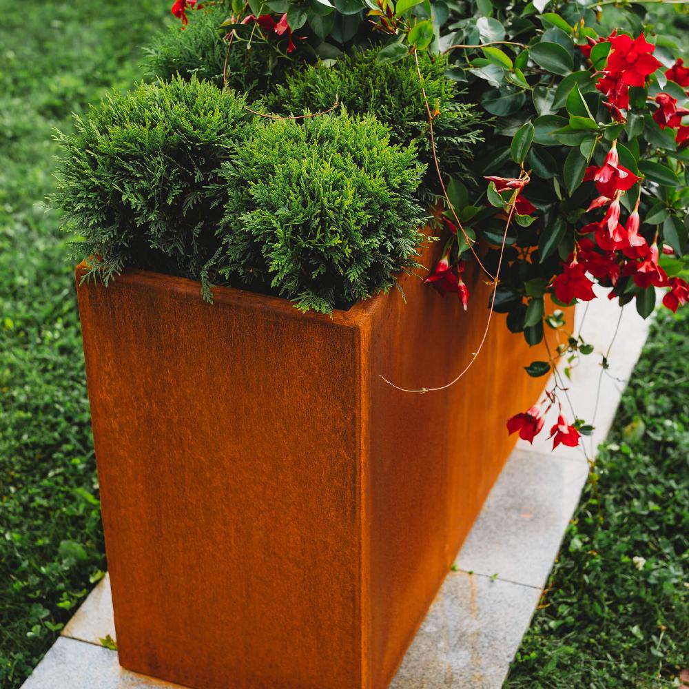 Grillsymbol GrillSymbol Corten Steel Planter Lilly 110x37x65 Cm