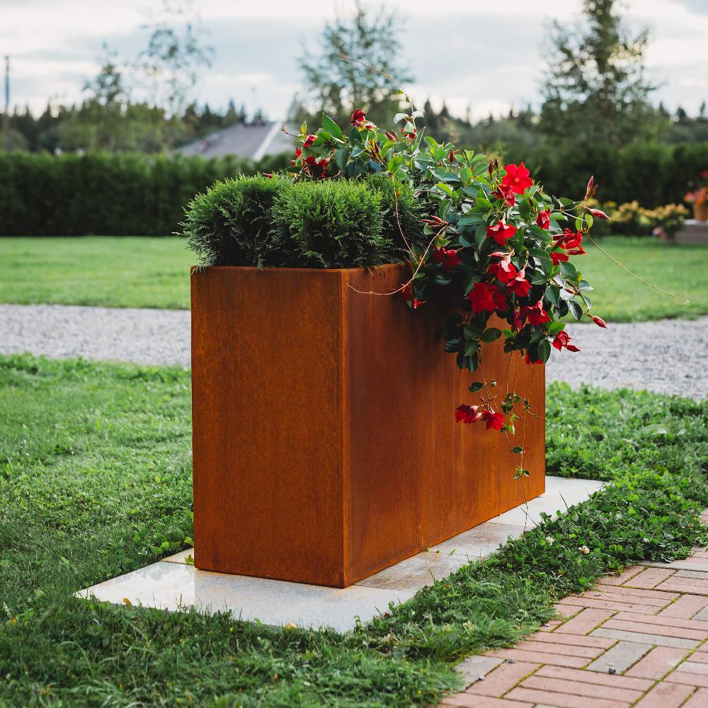 Grillsymbol GrillSymbol Corten Steel Planter Lilly 110x37x65 Cm