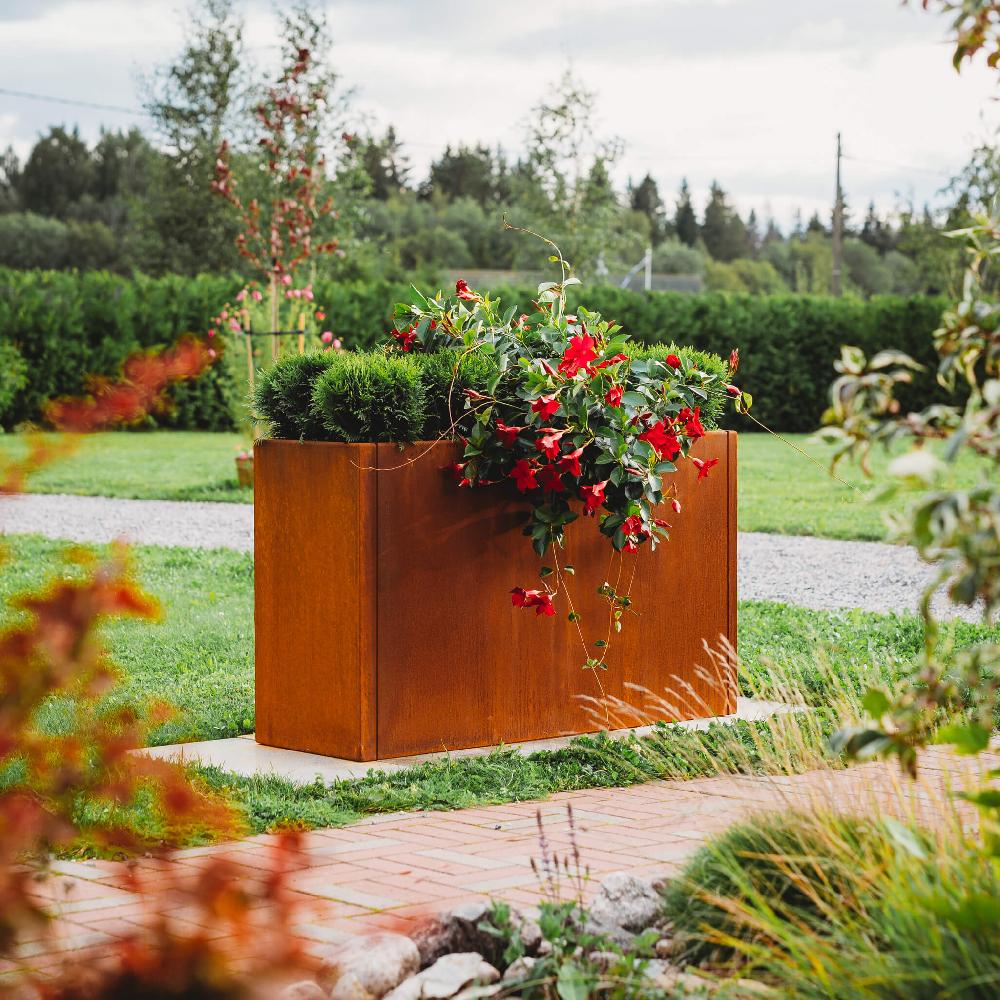 Grillsymbol GrillSymbol Corten Steel Planter Lilly Modular 110x37x65 Cm
