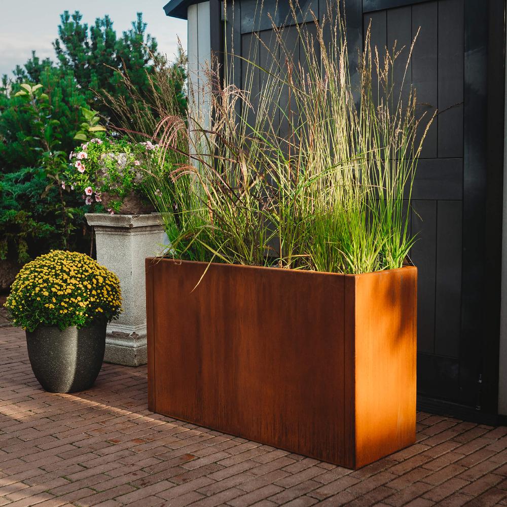 grillsymbol GrillSymbol Corten Steel Planter Lilly Modular 110x37x65 cm