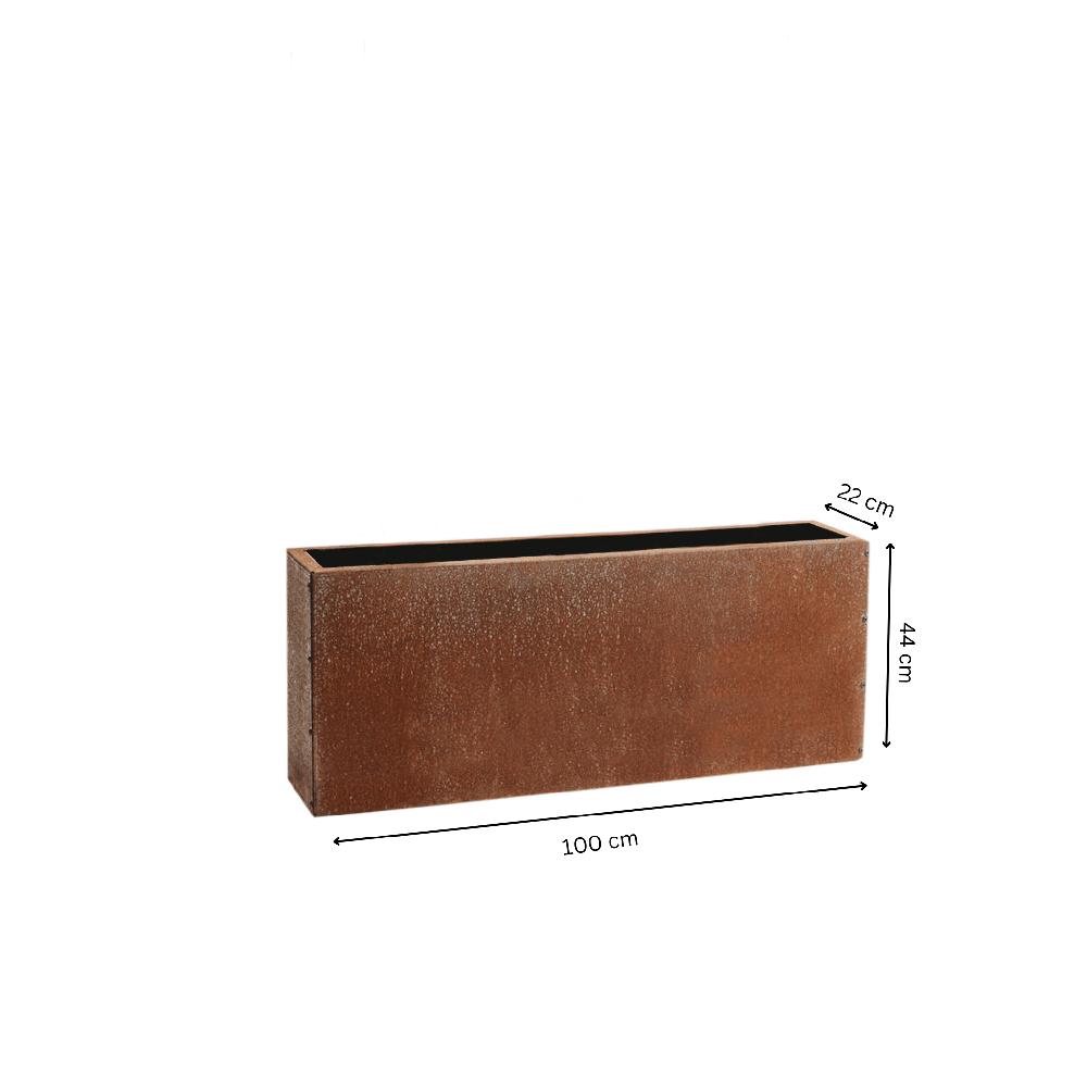 Grillsymbol GrillSymbol Corten Steel Planter Lilly-S 100x22x40 Cm