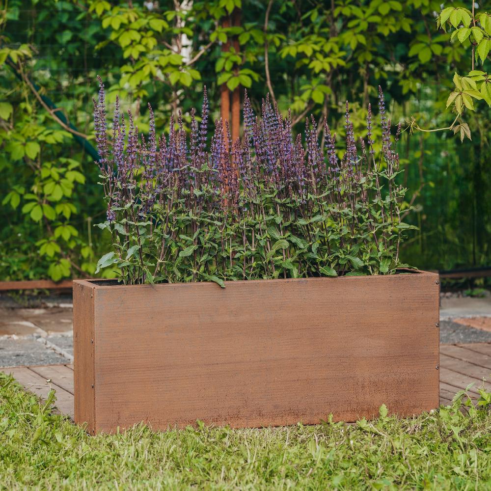 grillsymbol GrillSymbol Corten Steel Planter Lilly-S 100x22x40 cm