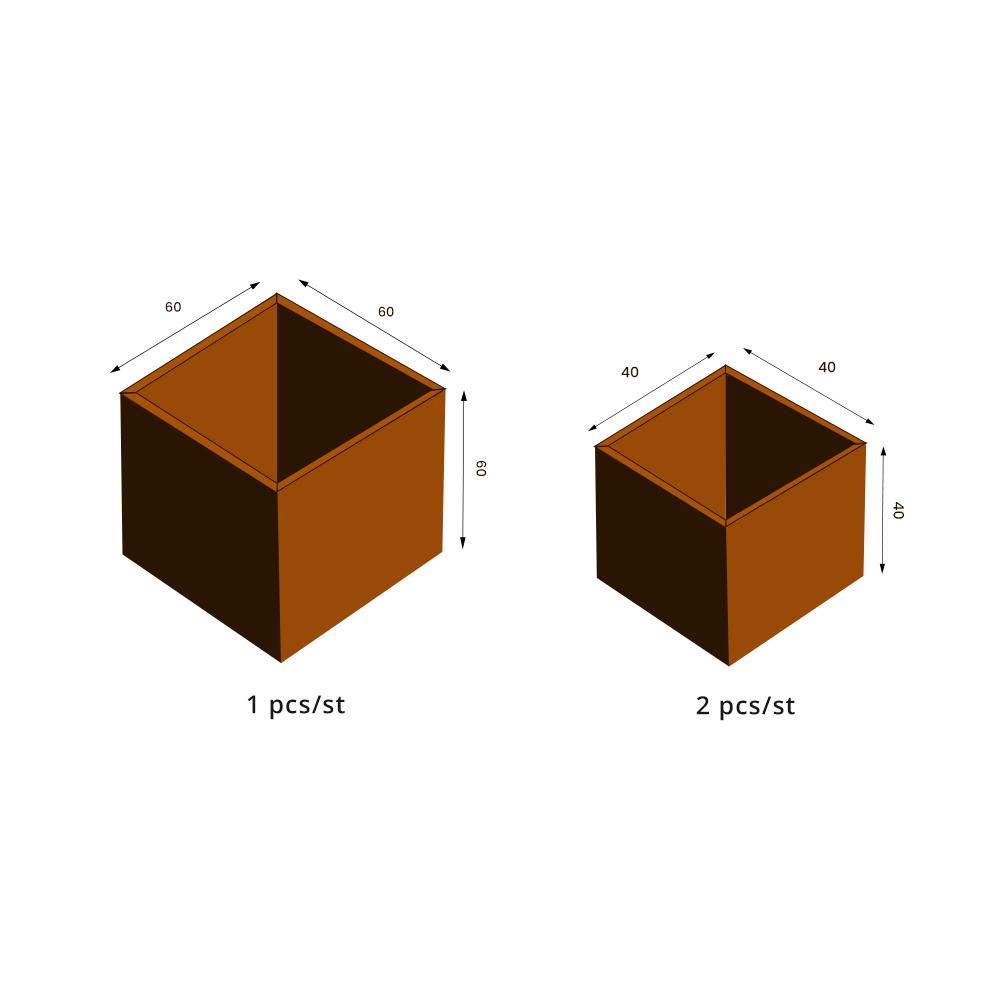 Grillsymbol GrillSymbol Corten Steel Planters Set Of 3 Clara