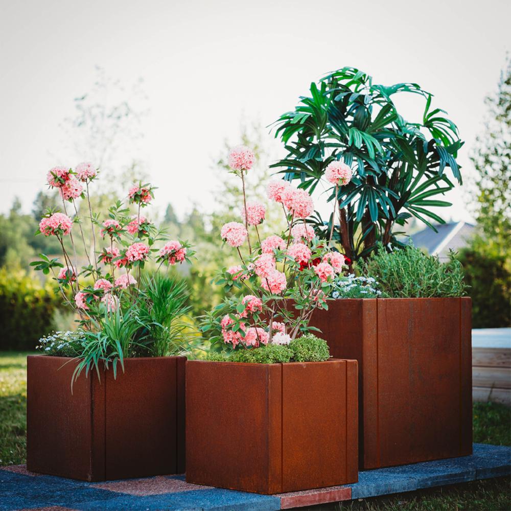 grillsymbol GrillSymbol Corten Steel Planters Set of 3 Clara