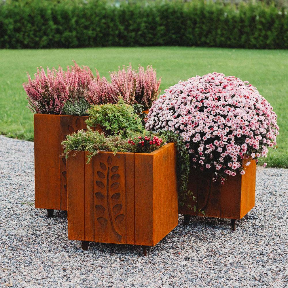 grillsymbol GrillSymbol Corten Steel Planters Set of 3 Fat Ballerina
