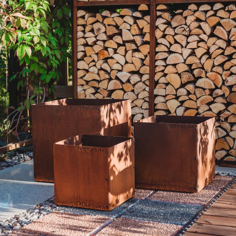 Grillsymbol GrillSymbol Corten Steel Planters Set Of 3 Fiora