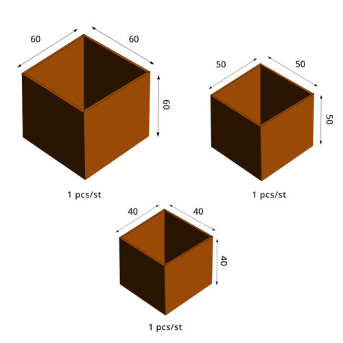 Grillsymbol GrillSymbol Corten Steel Planters Set Of 3 Large Clara