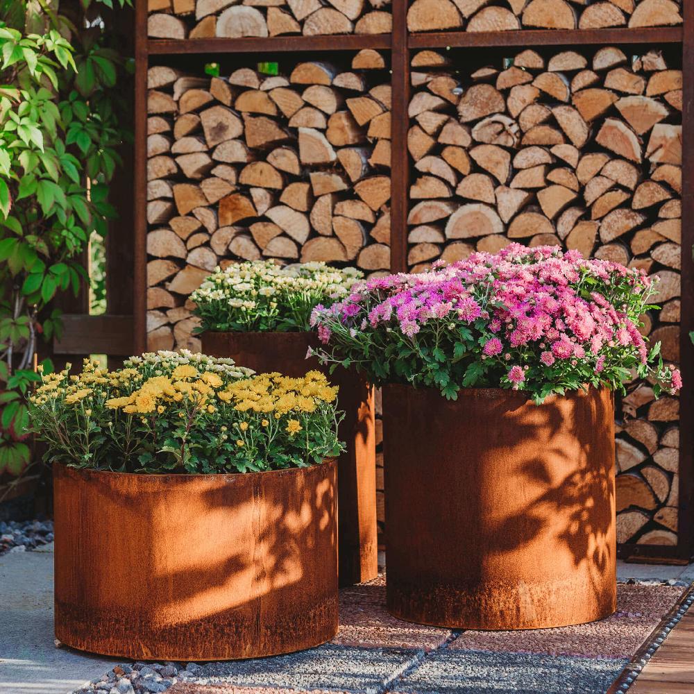grillsymbol GrillSymbol Corten Steel Planters Set of 3 Little Sisters