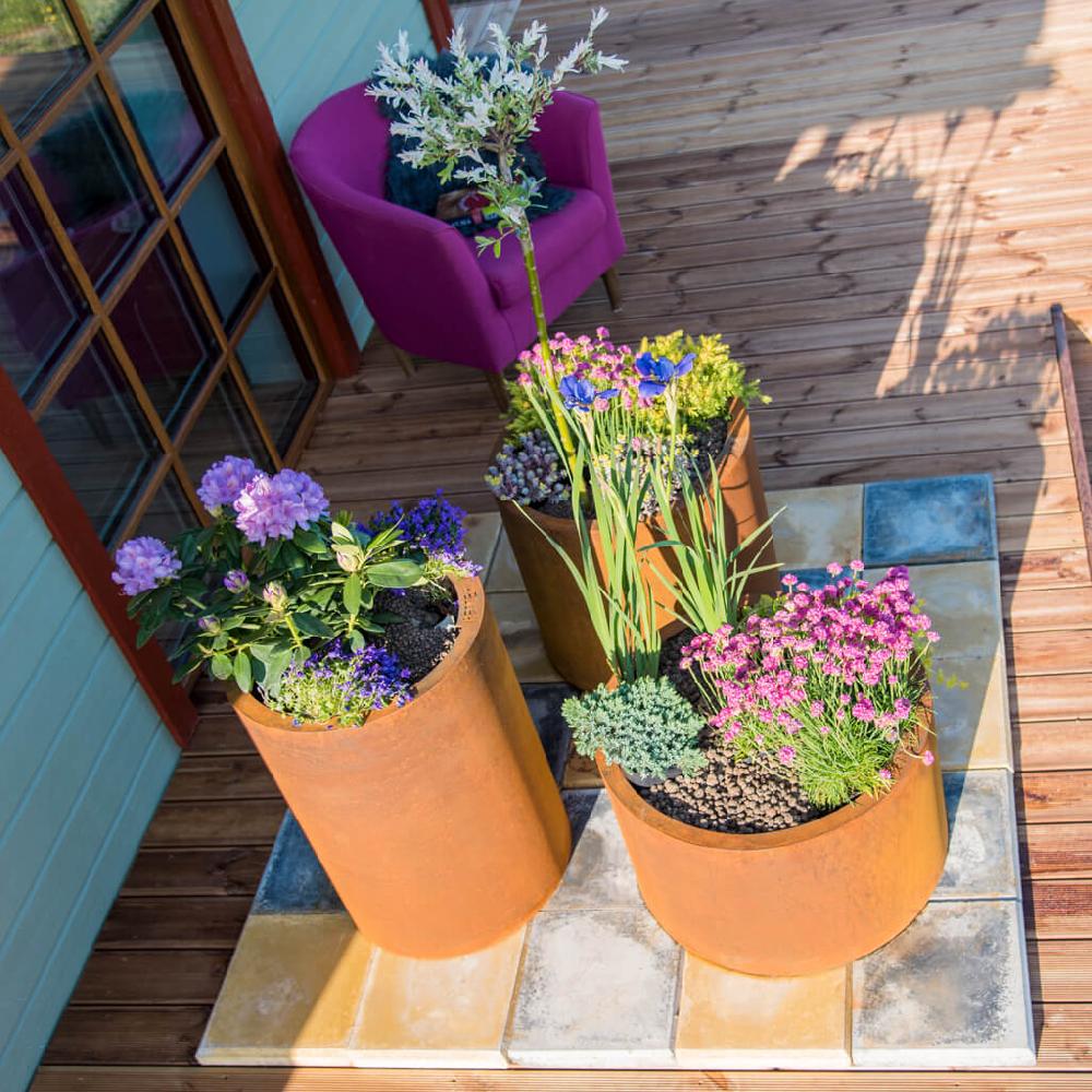 Grillsymbol GrillSymbol Corten Steel Planters Set Of 3 Sisters