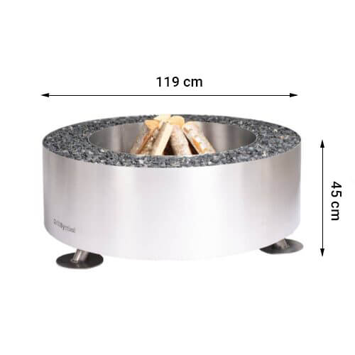 grillsymbol GrillSymbol Stainless Steel Fire Pit Luna Silver