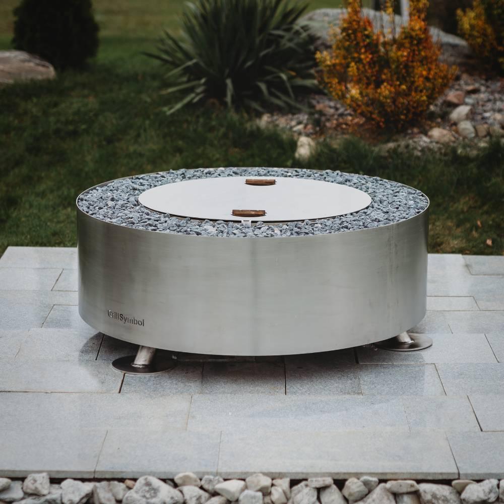 grillsymbol GrillSymbol Stainless Steel Fire Pit Luna Silver