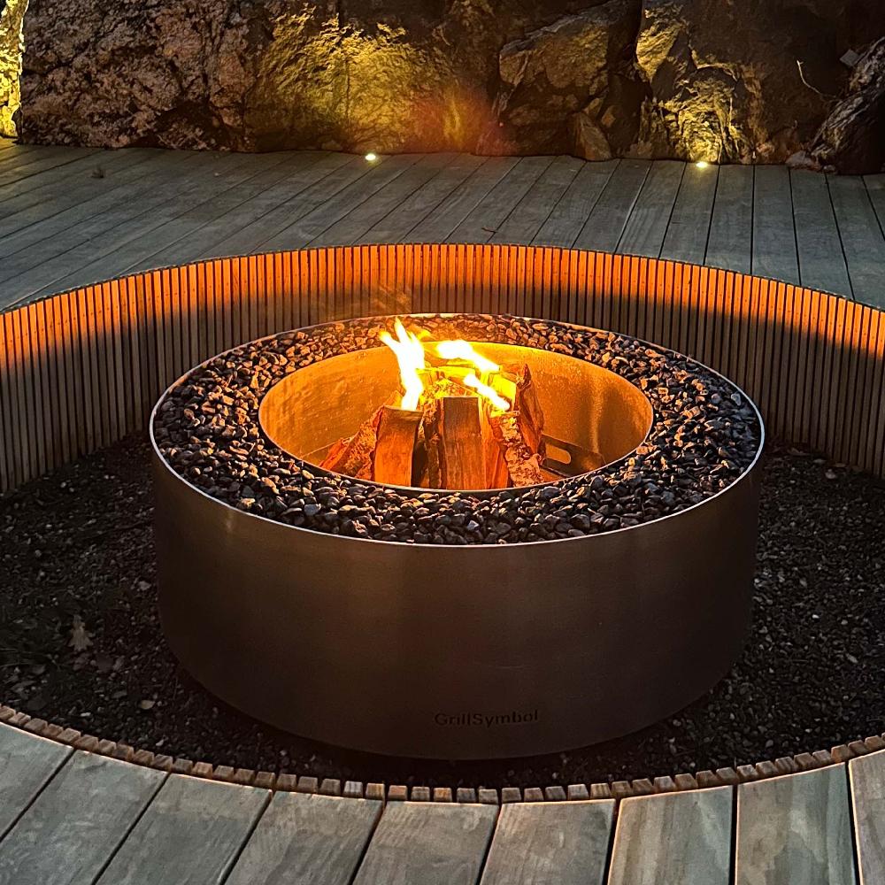 grillsymbol GrillSymbol Stainless Steel Fire Pit Luna Silver