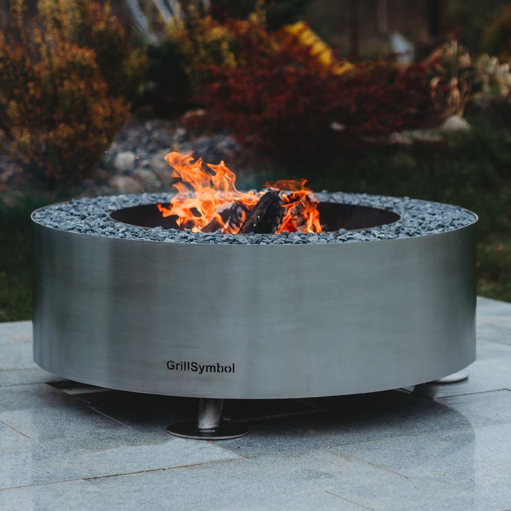 grillsymbol GrillSymbol Stainless Steel Fire Pit Luna Silver