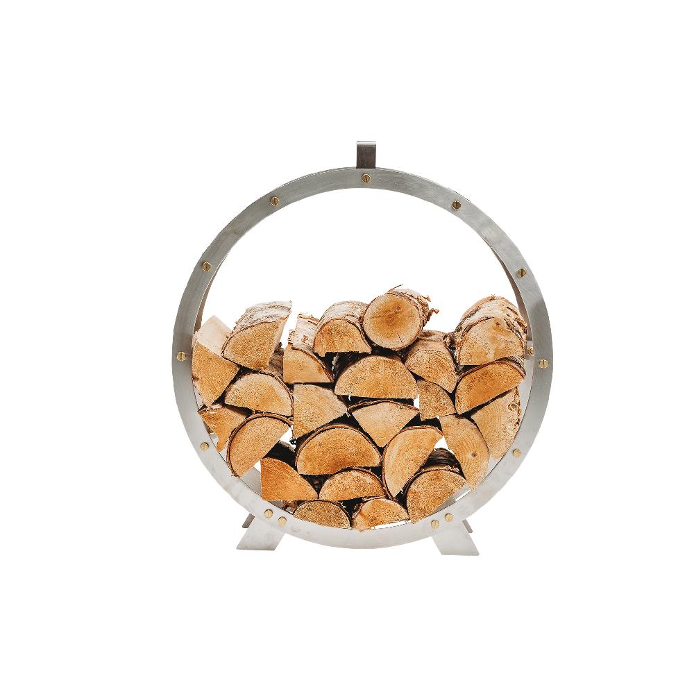 Grillsymbol GrillSymbol Stainless Steel Firewood Basket Hugo ø 58 Cm