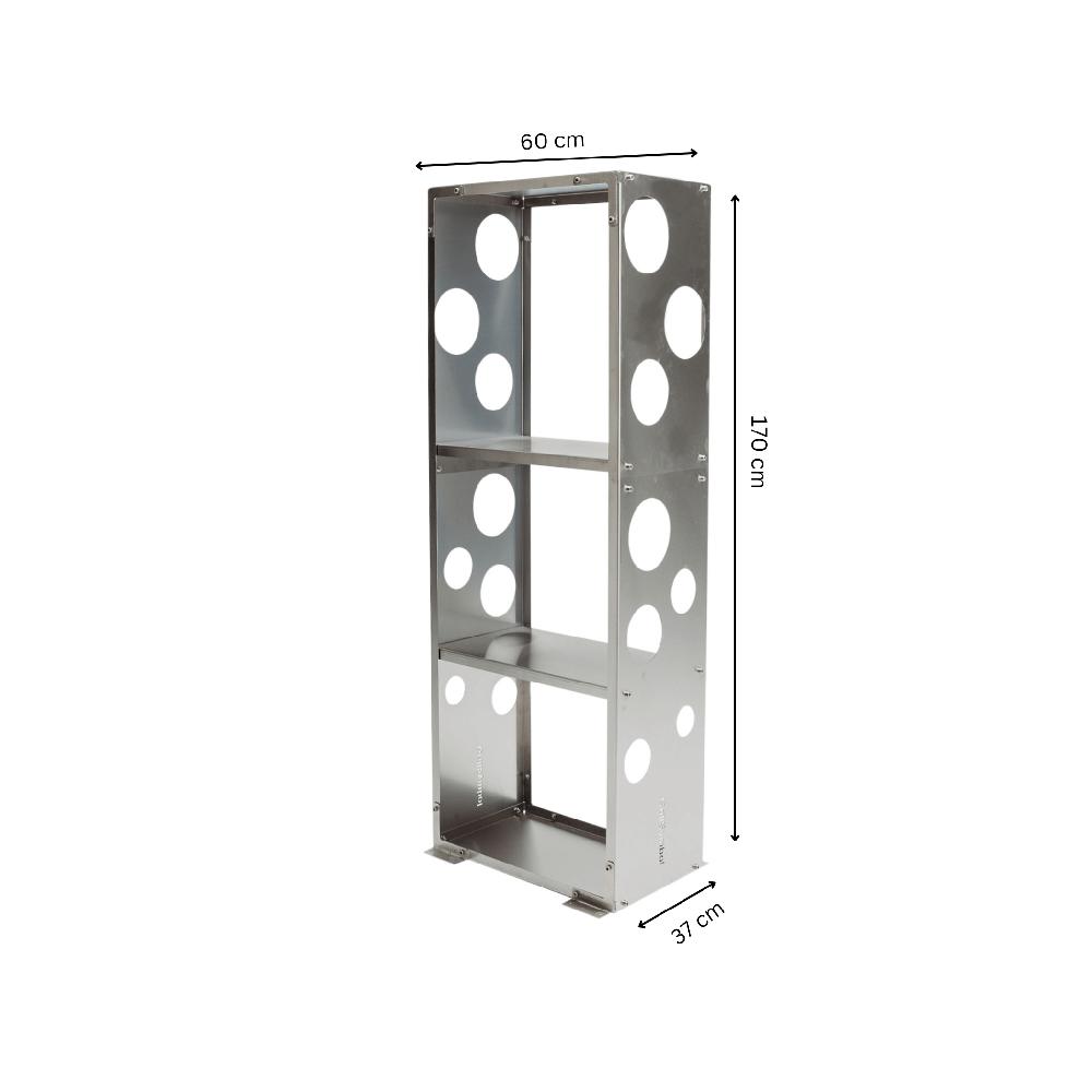Grillsymbol GrillSymbol Stainless Steel Firewood Rack WoodStock L 60*37*170 Cm