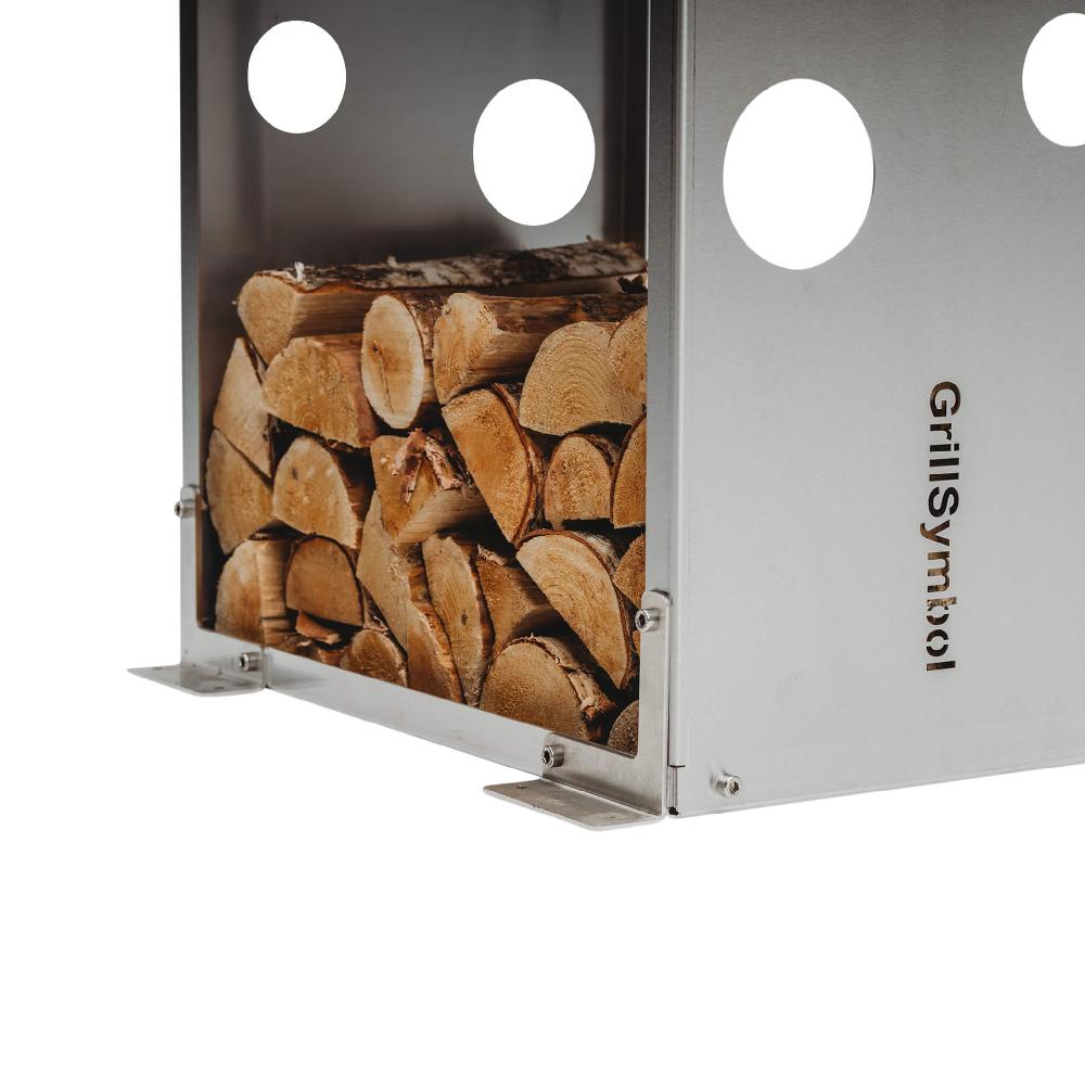 Grillsymbol GrillSymbol Stainless Steel Firewood Rack WoodStock L 60*37*170 Cm