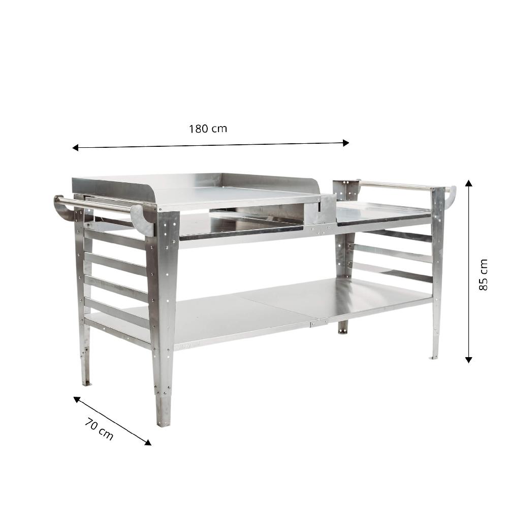 grillsymbol GrillSymbol stainless steel Side Table for Pizza Oven Baso-inox-XL