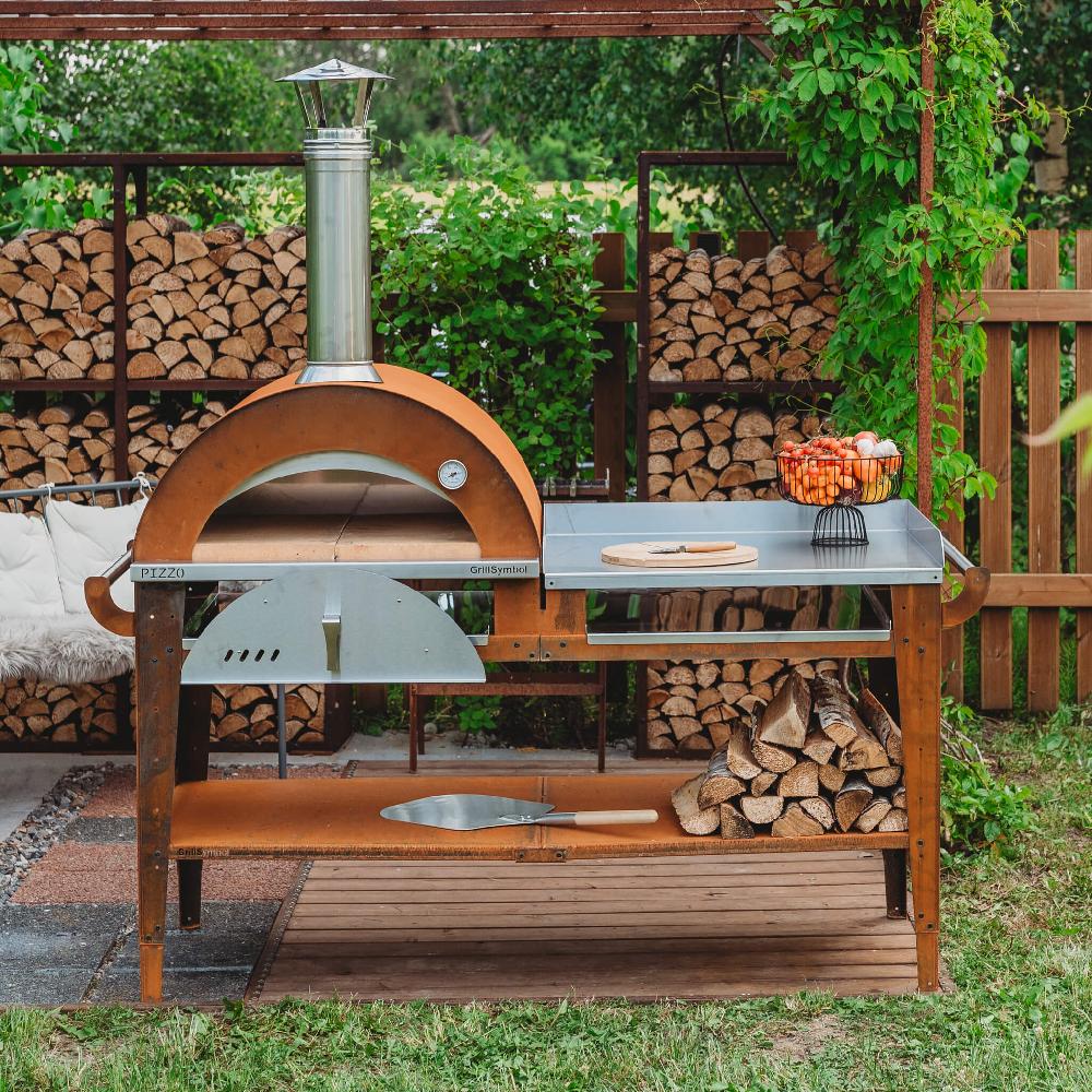 Grillsymbol GrillSymbol Wood Fired Pizza Oven With Stand And Side Table Pizzo-XL-Set SUPER PRICE