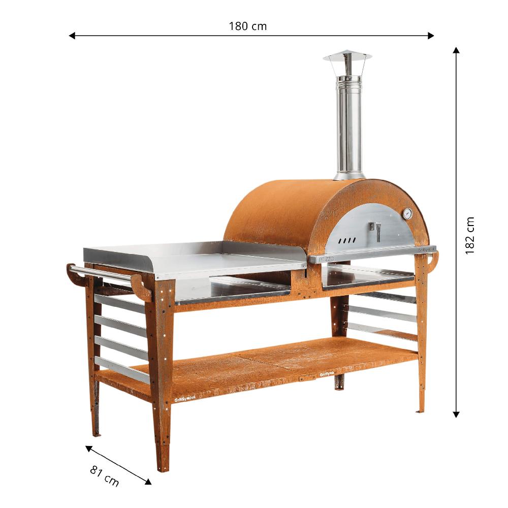grillsymbol GrillSymbol Wood Fired Pizza Oven with Stand and Side Table Pizzo-XL-Set SUPER PRICE