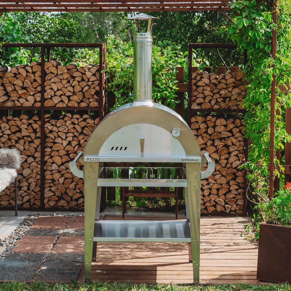 Grillsymbol GrillSymbol Wood Fired Pizza Oven With Stand Pizzo-set-inox