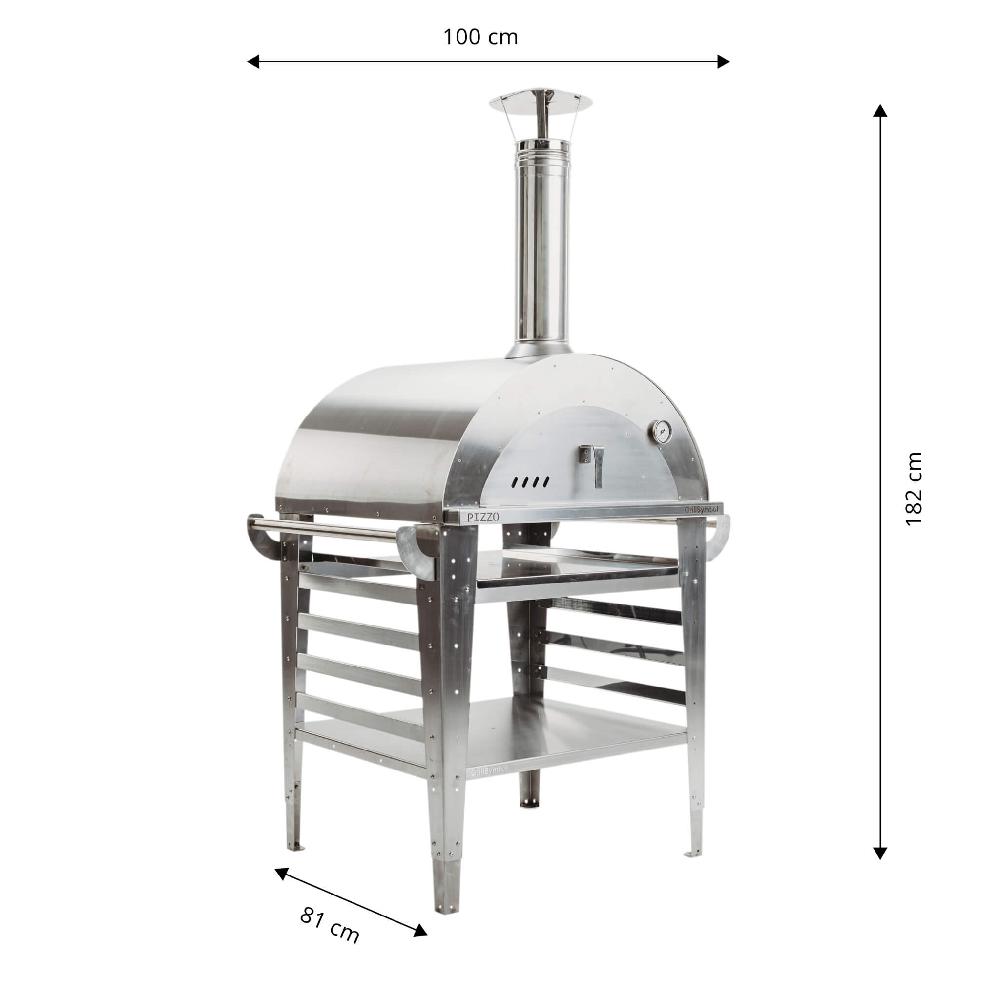 grillsymbol GrillSymbol Wood Fired Pizza Oven with Stand Pizzo-set-inox