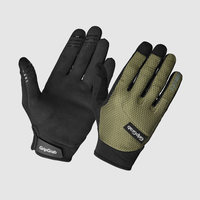 gripgrab Descent InsideGrip™ Full Finger Summer Gloves Olive Green
