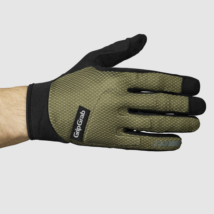 Gripgrab Descent InsideGrip™ Full Finger Summer Gloves Olive Green