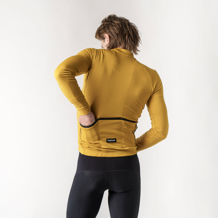 Gripgrab EXPLR Merinotech Thermal Long Sleeve Jersey Mustard Yellow