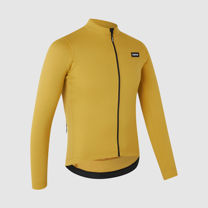 gripgrab EXPLR Merinotech Thermal Long Sleeve Jersey Mustard Yellow
