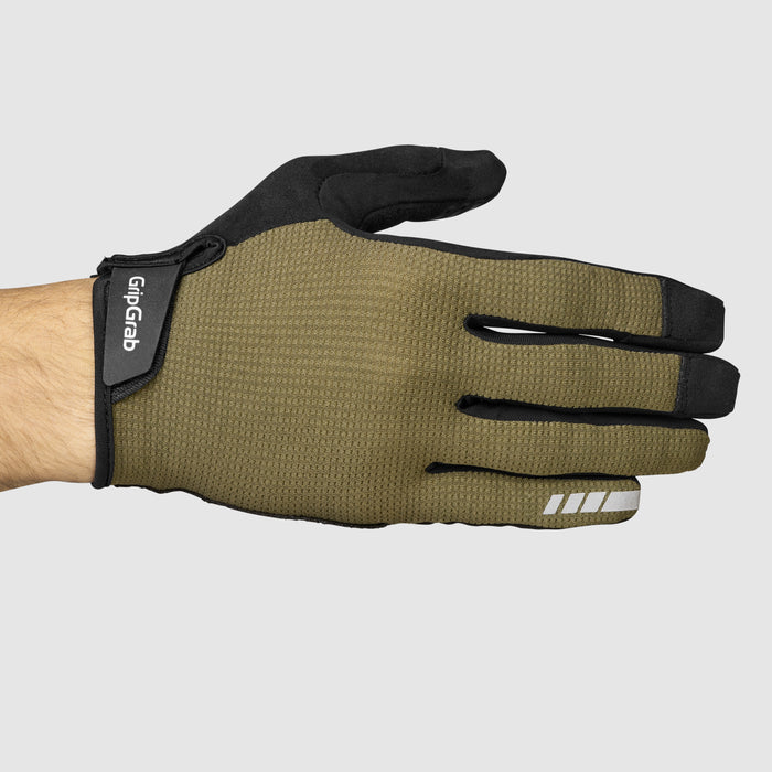 Gripgrab EXPLR Padded Full Finger Summer Gloves Olive Green