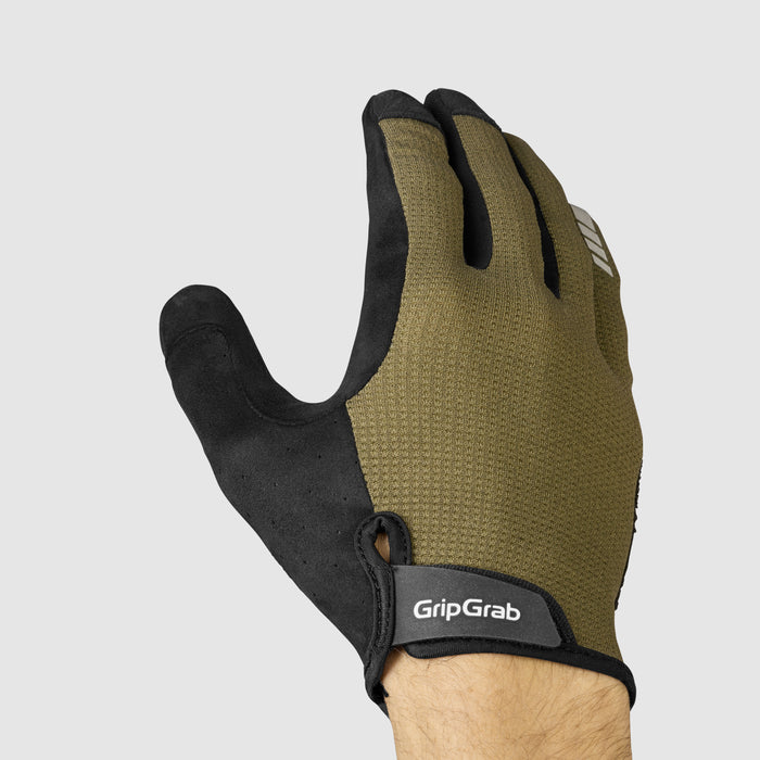 Gripgrab EXPLR Padded Full Finger Summer Gloves Olive Green