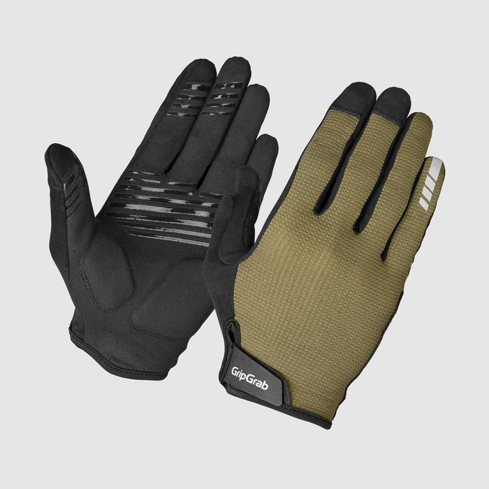 gripgrab EXPLR Padded Full Finger Summer Gloves Olive Green