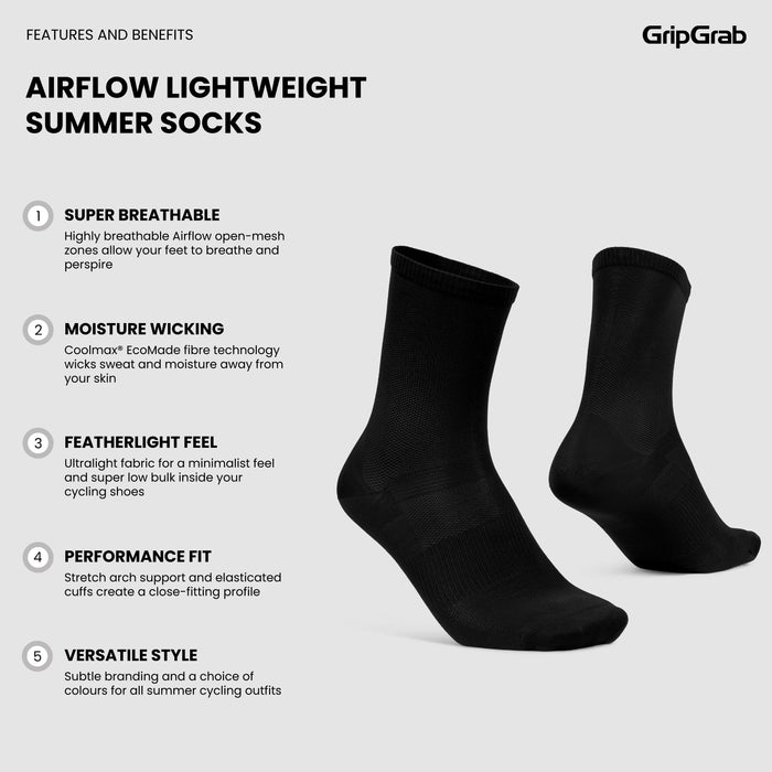 Gripgrab Airflow Lightweight Summer Socks White